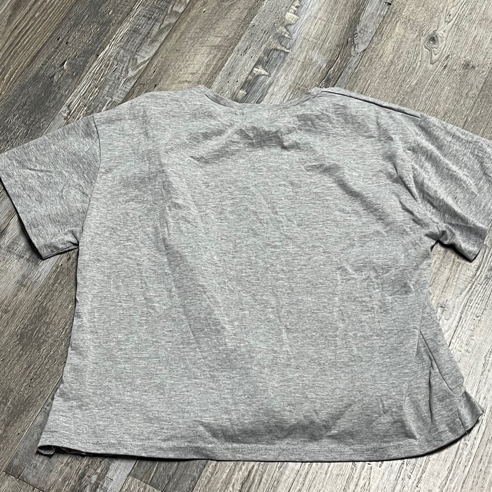 Gray Shirt with Ruffled Front - Picture 2 of 3